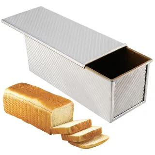 MOUYAT Pullman Kastenform mit Deckel, 33 x 12 x 12 cm, Antihaft-Brotform, Aluminiumlegierung, Backform für Kuchen, Brot, Toast, 1.0 kg 1000 g