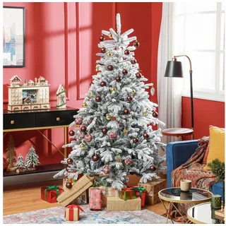 HOMCOM Künstlicher Weihnachtsbaum Christbaum mit 1321 Zweigen, Tanne, Ø115 x 180cm grün