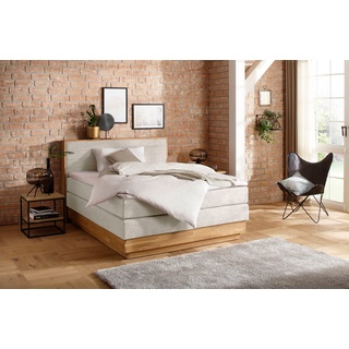 Boxspringbett HOME AFFAIRE "Cavan" Komplettbetten Gr. Microfaser Topper Premium, Liegefläche B/L: 160 cm x 200 cm, Gewicht bis: 80 kg + 120 kg H2 + H4, 7-Zonen-Tonnentaschen-Federkernmatratze, beige Boxspringbett Massivholzbett Boxspringbetten ohne Bettkasten Komplettbetten Eiche, inkl. & Topper, verschiedene Härtegrade (auch H4) Bestseller