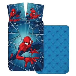 Spiderman Baby Bettwäsche Set 100 x 135 cm / 40 x 60 cm 100% Baumwolle - Blau