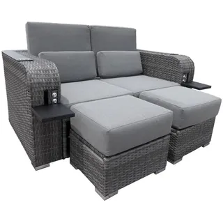 Home Deluxe Strandkorb Grau, Kunststoff, 160x69x189 cm, Gartenmöbel, Gartenstühle, Gartenstühle