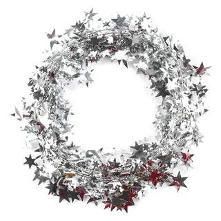 Wambere 3 Stück Weihnachtsdeko Girlande Lametta Girlande 7,5m je Stück,Kleine Sterne Girlande Weihnachten Draht mit Sternen Deko,für Weihnachtsbaum Zuhause Hochzeit Party Festival Dekoration,Silber
