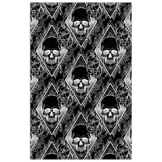 Wallario Teppich Totenkopf-Muster, rechteckig, rutschfest 90 cm x 140 cm