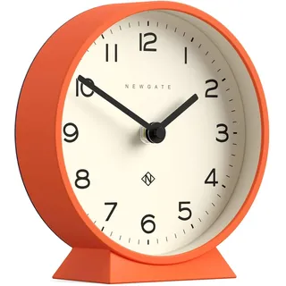 NEWGATE® M Mantel Echo Schreibtischuhr | Modernes runddesign | Kürbisorange | Leicht lesbare Zahlen | Zeitgenössischer Stil für Schreibtisch, Tisch, Regal oder nachttisch