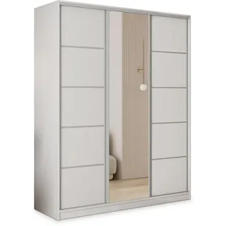 masseno Schwebetürenschrank PINA 150 x 205 x 58 cm Weiß
