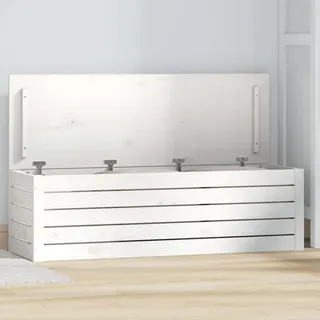 ARKEM Truhe Weiß 109x36,5x33 cm Truhen Sitztruhe Wooden Box Stauraum Boxen Truhe Mit Stauraum Massivholz Kiefer