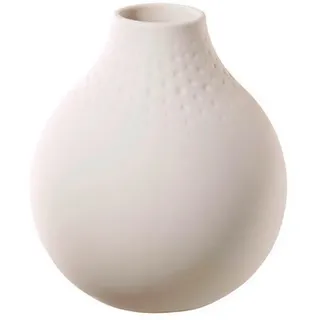 Villeroy & Boch Vase, Creme, Keramik, bauchig, 12 cm, zum Stellen, Dekoration, Vasen, Keramikvasen