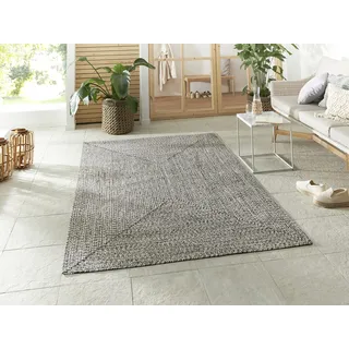 HANSE HOME Teppich HANSE HOME Trenzado grau (grau, weiß), B:120cm H:10mm L:170cm, Polypropylen, Teppiche, Teppich, In- & Outdoor, Handmade-Look, Läufer, Wetterfest, Balkon, Wohnzimmer