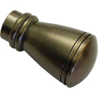 GARDINIA Endknöpfe für Gardinenstangen, 2 x Endstück Siro, Serie Chicago, Metall, Bronze, Durchmesser 20 mm