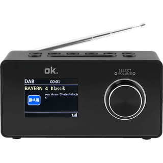 OK. OCR 430-B Radiowecker, FM, DAB+, Bluetooth, Schwarz