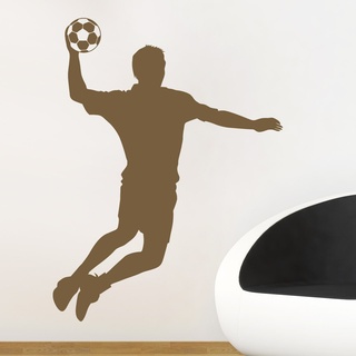 DESIGNSCAPE® Wandtattoo Handballer Sport Jugendzimmer Wandaufkleber | Farbe: grau | Größe: groß (94 x 120 cm)