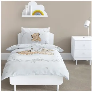 MTOnlinehandel König der Löwen Babybettwäsche 135x100 Flanell/Biber, 1 Kissenbezug 40x60 + 1 Bettbezug 100x135 cm ☆ Hochwertige Kinder-Bettwäsche mit Reißverschluss