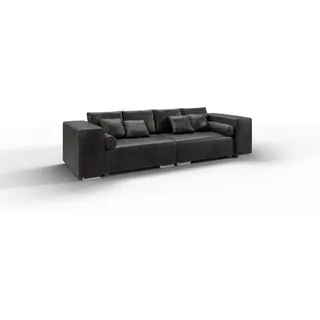 S-Style Bigsofa, Anthrazit, Microfaser Vintageoptik