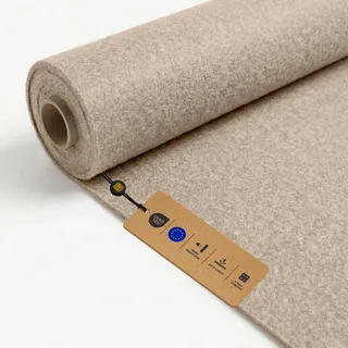 LOMIQ Filz ULTRAFLEX 100x200 cm, Beige, Filzstoff Meterware, 300 g/m2, Schallisolierend Bezugsstoff Flexibel, Bastelfilz Superflex, Antistatisch Filzmatte für Möbel, Schubladen, Heimdekoration, Nähen
