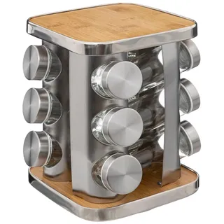 5Five Gewürzregal, 12 Stück, Rota Edelstahl + Bambus, Beige