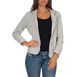malito more than fashion Jackenblazer malito Damen Blazer klassisch, Sakko im Basic Look, Kurzjacke mit Sweat Blazer Jacke in Used Look Optik grau XL