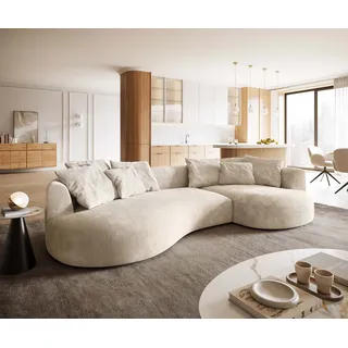 DeLife Big-Sofa Cord 3-Sitzer Beige