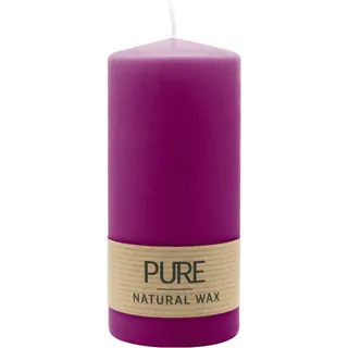 100% PURE, NATURAL WAX, Stumpenkerze, Erika, WENZEL, 130/60 mm, Brenndauer ca. 41h, 100% plastikfrei