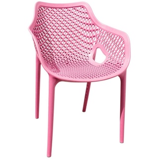 TRISENS Gartenstuhl Mark (1, 2, 3 oder 4 Stühle je nach der Wahl, 1 St), Terrassenmöbel aus einem Guss Stapelstuhl für Außen- und Innenbereich rosa