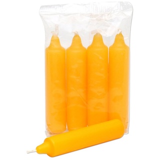 Dekohelden24 Adventskerze 6 Packungen je 4 Adventskerzen, Adventsgelb, Ø 20 mm Länge 105 mm gelb