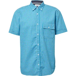 s.Oliver Regular Fit: Kariertes Hemd aus Baumwolle mit Button-Down-Kragen - türkis - S