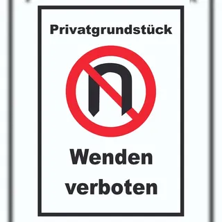 HB-Druck Hinweisschild Privatgrundstück Wenden verboten A6 10,5 x 14,8 cm