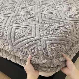 FANSU Spannbettlaken Samt Spannbetttücher Elastisch Bettlaken Weiche Warme Spannbetttücher Spannbetttuch Spannleintuch für Boxspringbett, 25cm Tiefe Tasche, Einfarbig (2 Kissenbezüge,Hellgrau)