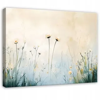 WALLARENA Leinwandbild Blumen Wilde in Beige | Gr.: 70 x 100 cm