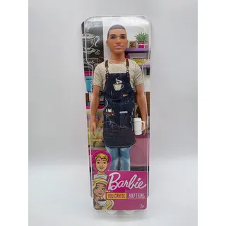 Barbie Ken Barista FXP03 Mattel Puppe mit Schürze Kaffeebecher NEU