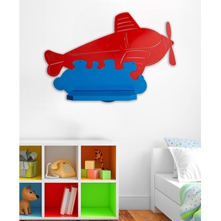 IPEA Wandregal für Kinderzimmer – Made in Italy – Flugzeug-Design – Wandregale für Kinderschlafzimmer – aus Metall – buntes Regal für Bücher und Spielzeug