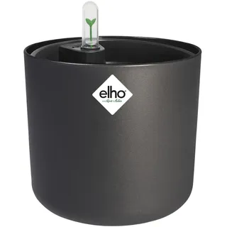elho B.for Weicher runder Blumentopf mit Selbstbewässerungseinsatz - 100% recycelter Kunststoff - Pflanzkübel Indoor - Ø 22 cm - Schwarz/Anthrazit