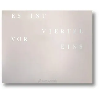 WordClock Jupiter Plain Gray - elegante Wortuhr in Deutsch - LED Wanduhr - Grau