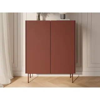 GrainGold Kommode Drevo (Set, Kommode, Metallfüße), Breite 97 cm, Metallbeine, Laminierte Platte, Modern Stil rot