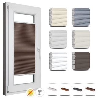 Thermo und Verdunkelung Plissee zum Bohren Wabenplisee nach Maß Sonnenschutz Doppelplissee für Fenster Innen 23 Farben zur Auswahl