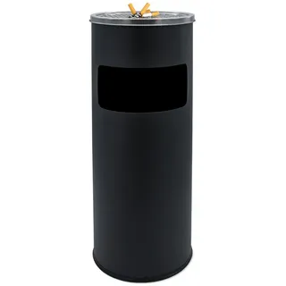 Spetebo Standaschenbecher Edelstahl Schwarz 60 x 25 cm