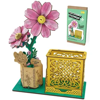 3D-Puzzle 3D Puzzle Holz, DIY-Blume Aus Holz, Modellbausätze Für Blumen 84 tlg