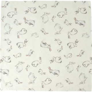 Annimuck Tischläufer SANDER Mitteldecke Tischdecke Snowball Hase Vintage 100x100 cm (1-tlg)