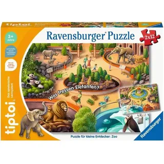 RAVENSBURGER 00138 tiptoi® Kinderpuzzle 2 x 12 Puzzle für kleine Entdecker: Zoo