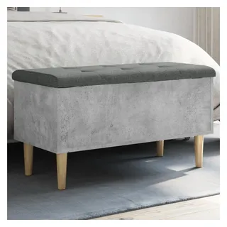 vidaXL Sitzbank mit Stauraum Betongrau 82x42x46 cm Holzwerkstoff
