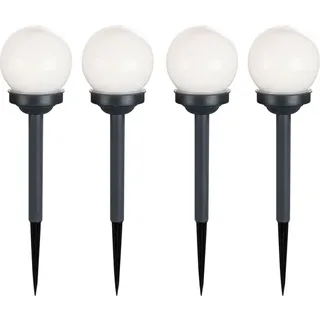 GLOBO Solarleuchte Kunststoff 4er Set spritzwassergeschützt weiß