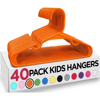 Utopia Home Packung mit 40 Kinder-Kleiderbügeln - 11,5“ Baby- und Kinder-Kleiderbügel aus Kunststoff für den Kleiderschrank, ideal für den täglichen Gebrauch, Orange