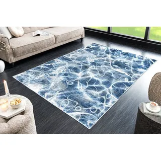 riess-ambiente Designteppich OCEAN 230x160cm blau weiß · Kurzflor-Teppich im maritimen Design, rechteckig, Höhe: 8 mm, Wohnzimmer · Indoor · pflegeleicht · Grafikmuster · Schlafzimmer blau