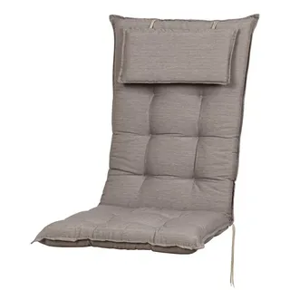 Sun Garden Hochlehnerauflage Hochlehner Sylt 50318-625 taupe 119x50x8 cm Sun Garden, (1 St), Eckhaltebänder mit Bindebändern