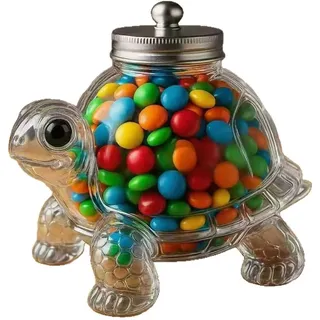 JOUFNING Skulptur Deko – Schildkröten-Bonbonglas-Figur, Wiederverwendbares Glas-Keksglas Mit Luftdichtem Deckel, Niedlicher Leckerlibehälter In Tierform, Küchenaufbewahrungsbehälter