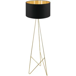 EGLO Stativ Stehlampe Camporale, Lampe Wohnzimmer mit Textil-Schirm