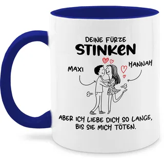 Tasse Tassen 325ml - Partner Freund & Freundin - Deine Fürze stinken I Paar Geschenke Pärchen Valentinstag - 325 ml - Dunkelblau - tee partnertassen liebeserklärung furz kaffeetasse