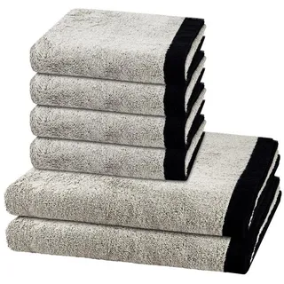 CAWÖ Lifestyle Splash Handtuchset 50 x 100 cm grau 6-tlg.