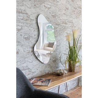 LC Home Wandspiegel asymmetrischer Wandspiegel 50x80cm und 50x50 cm (Wandspiegel, Badezimmerspiegel, Flur), rahmenlos, Design Spiegel in organisch länglicher Form 80 cm