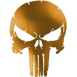 Punisher Wandtattoo Wandaufkleber Schädel Totenkopf Wandsticker Skull (M 28cm(H) x 20cm(B), Kupfer)
