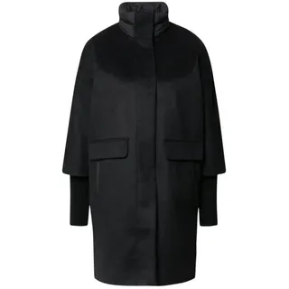 comma Strickmantel schwarz,Outdoor,Polyester,Unifarben,Stehkragen,Lang,Regular Fit 34 EU